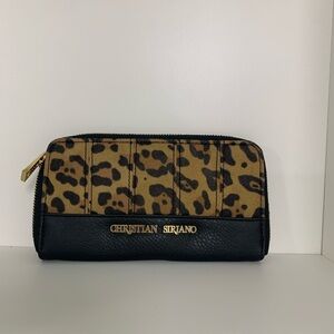 Christian Siriano Clutch Wallet Cheetah‎ Print and Black Zipper Closure